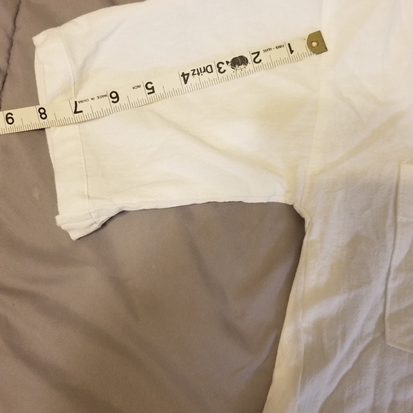 White linen cropped button down shirt size small - Picture 3 of 5